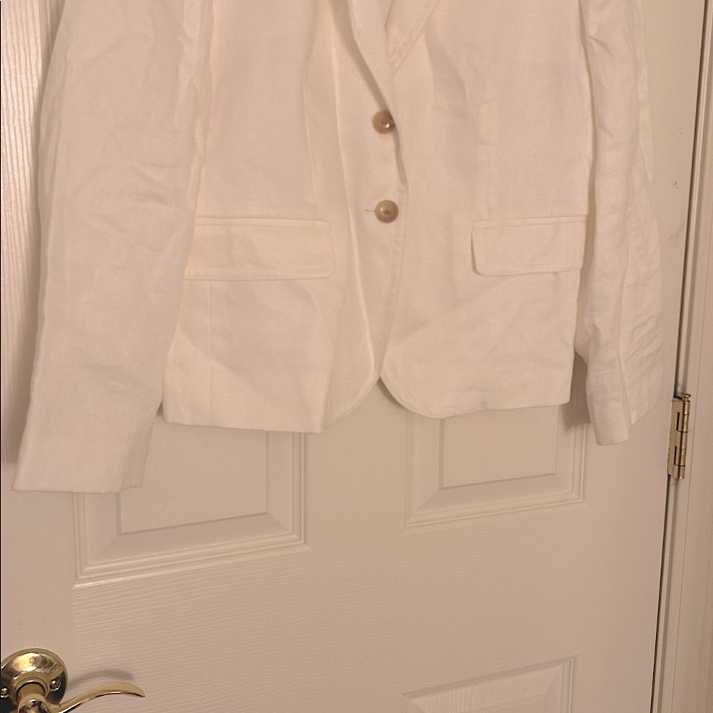 J. Crew Women's White Linen Blazer - Picture 8 of 16